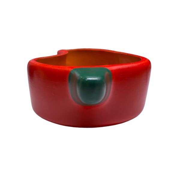 Red Chili Pepper Dip Bowl And Spoon Dish Clay Art Hand Painted Salsa Bowl - Picture 9 of 14